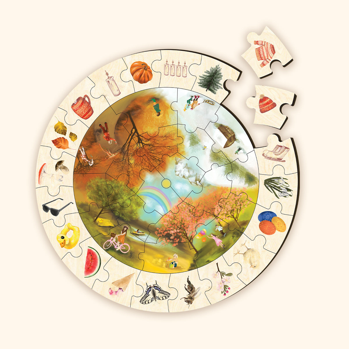 Vier-Jahreszeiten-Bodenpuzzle