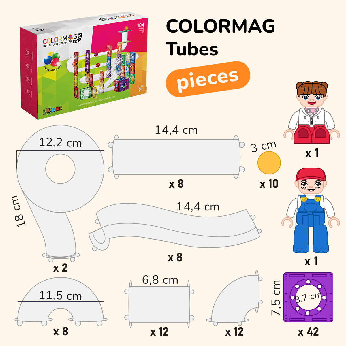 COLORMAG TUBES Magnetbaukasten