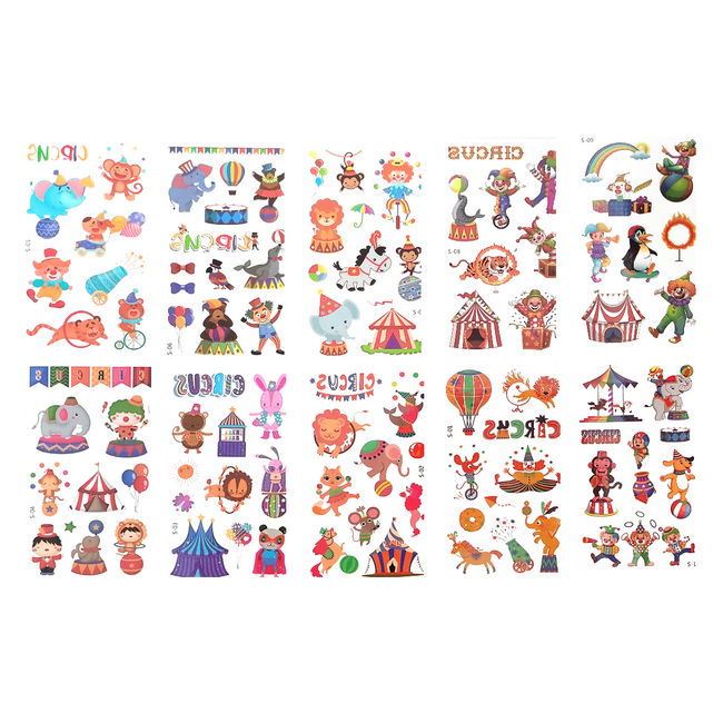 Abziehbare Tattoos - Zirkus