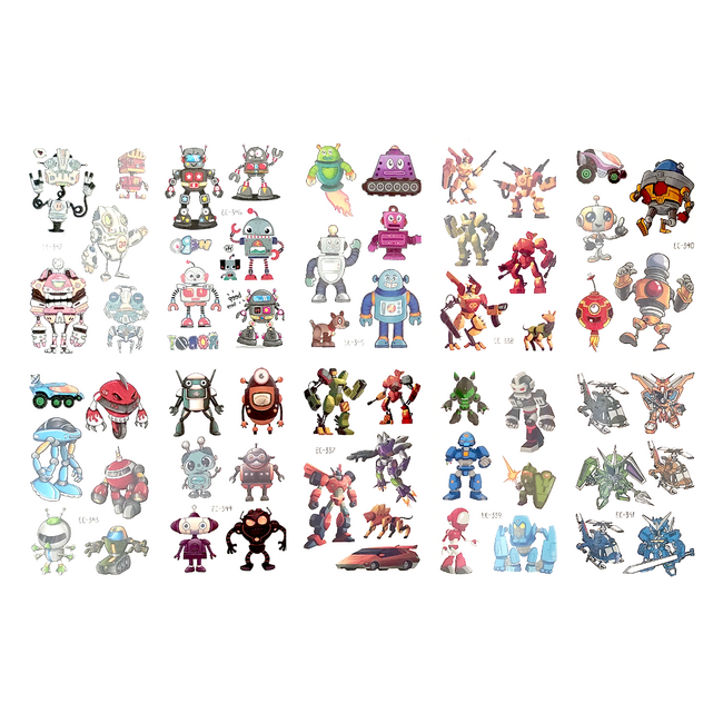 Temporäre Tattoos - Roboter