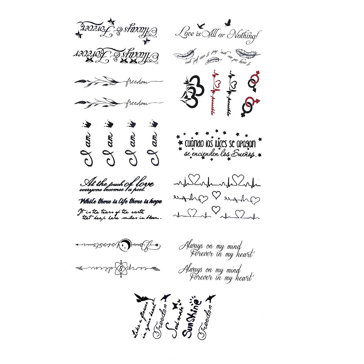 Abziehbare Tattoos - Boohoo-Stil