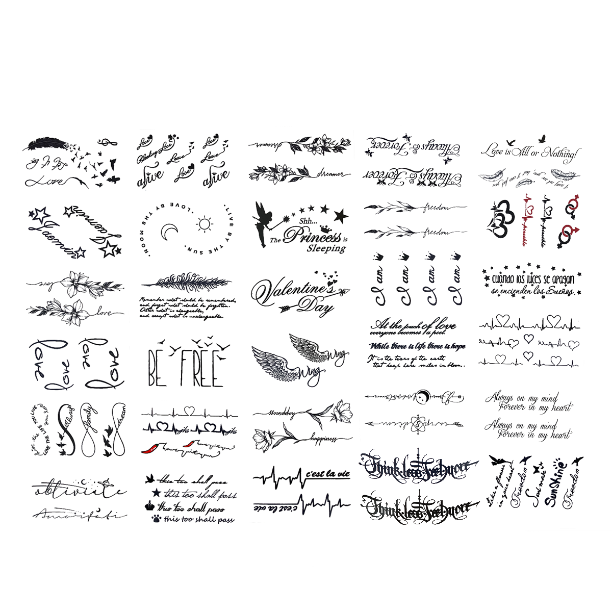 Abziehbare Tattoos - Boohoo-Stil